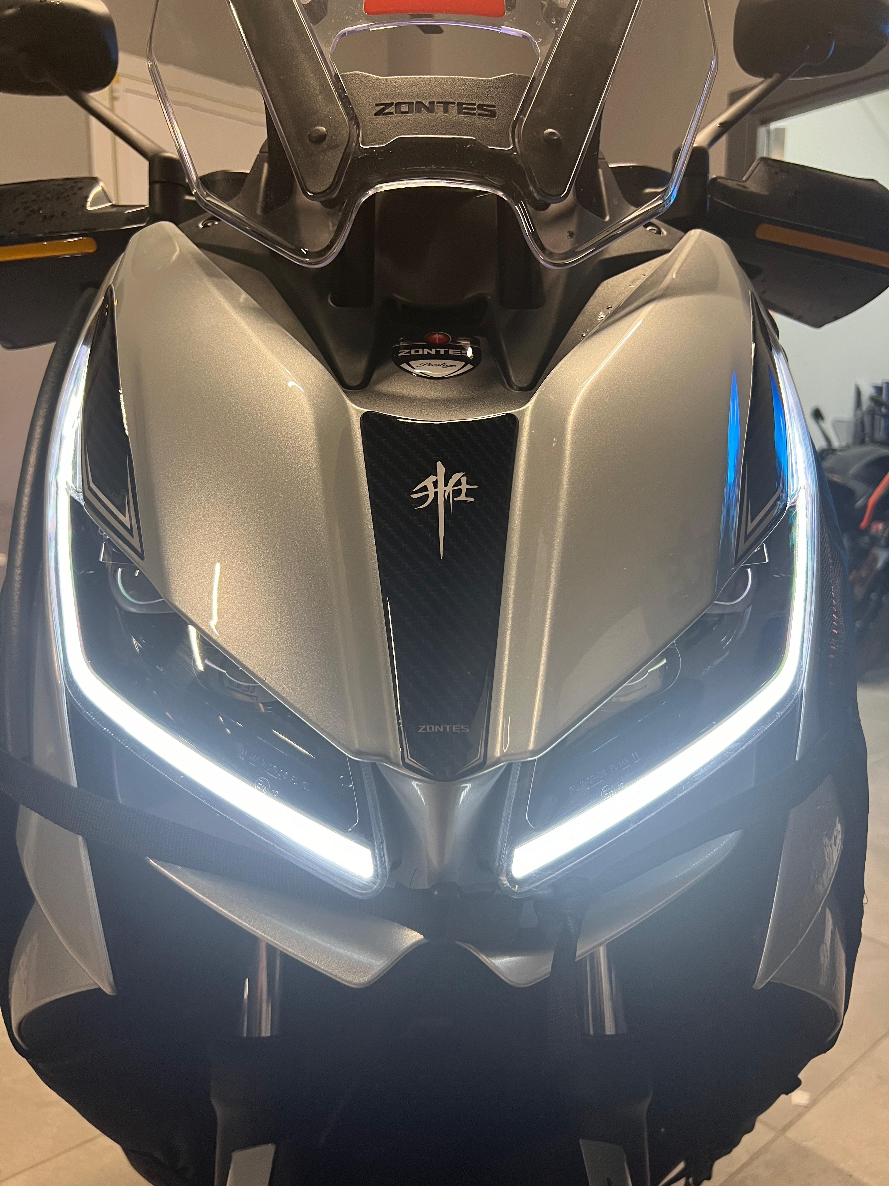 Rks RZ250S Zontes 2023-2024 Uyumlu Kafa Grenaj Gidon Pad Karbon Beyaz Redline Grafik