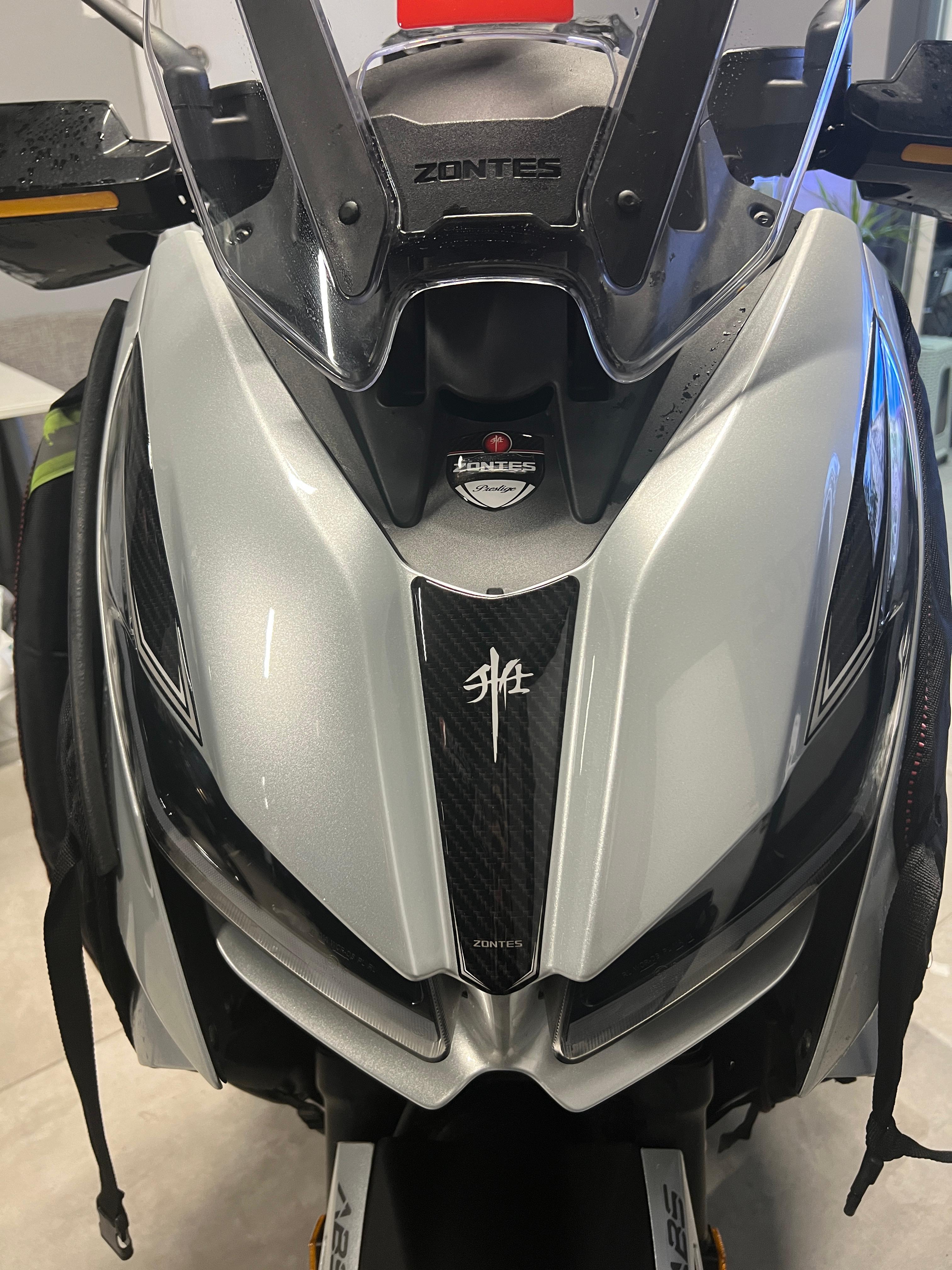 Rks RZ250S Zontes 2023-2024 Uyumlu Kafa Grenaj Gidon Pad Karbon Beyaz Redline Grafik