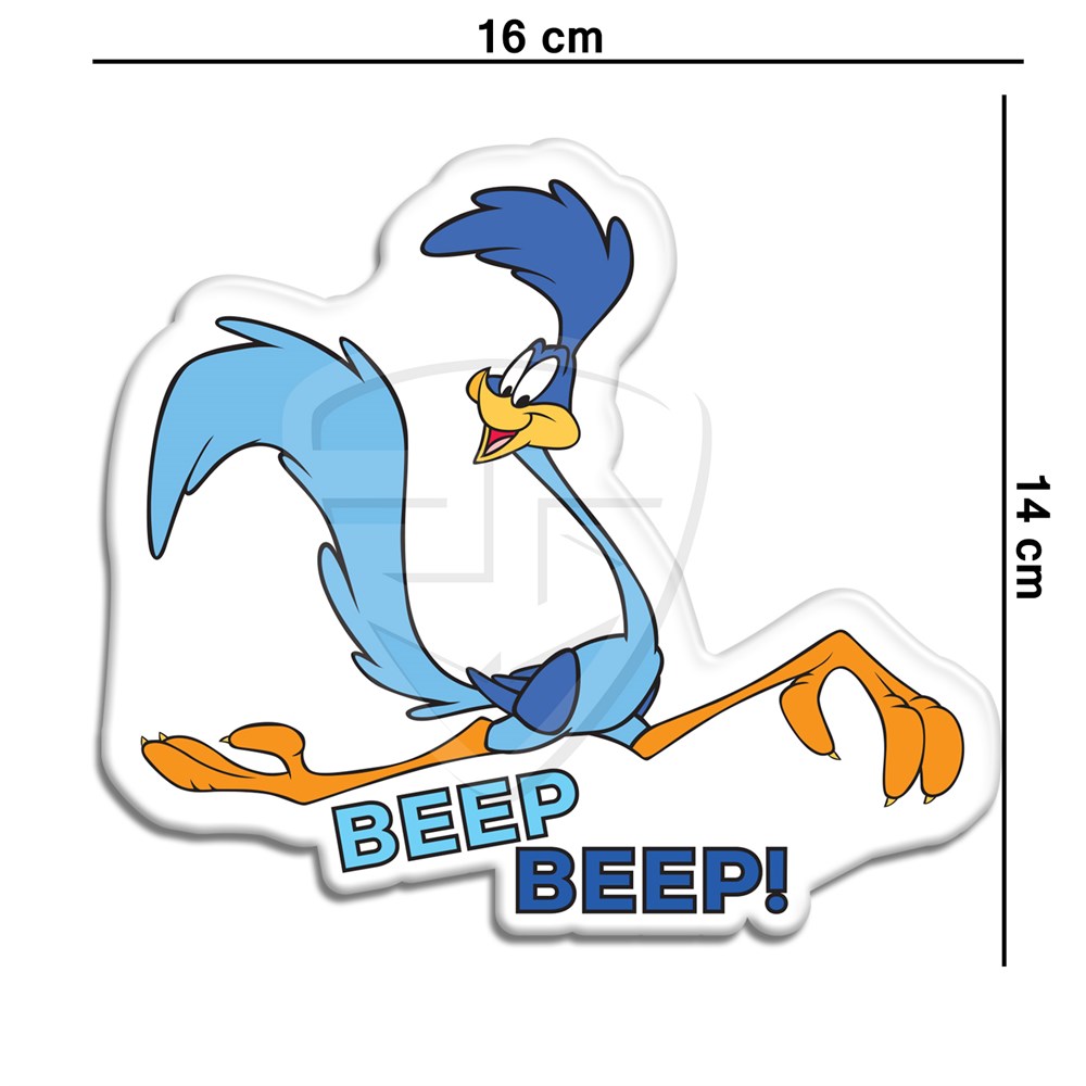 Road Runner Beep Beep 3D Damla Sticker