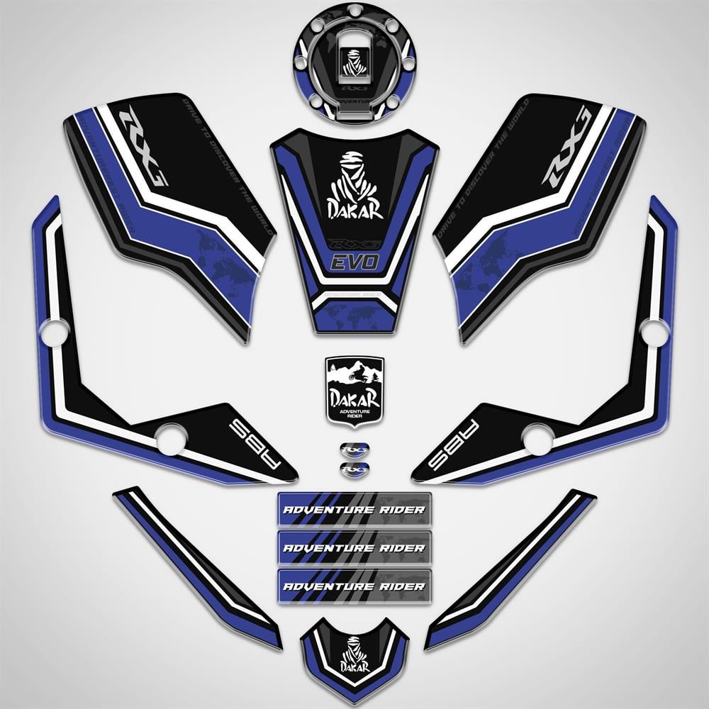 Rx3i Evo Full Sticker Pad Set Siyah Mavi Rx3 Evo