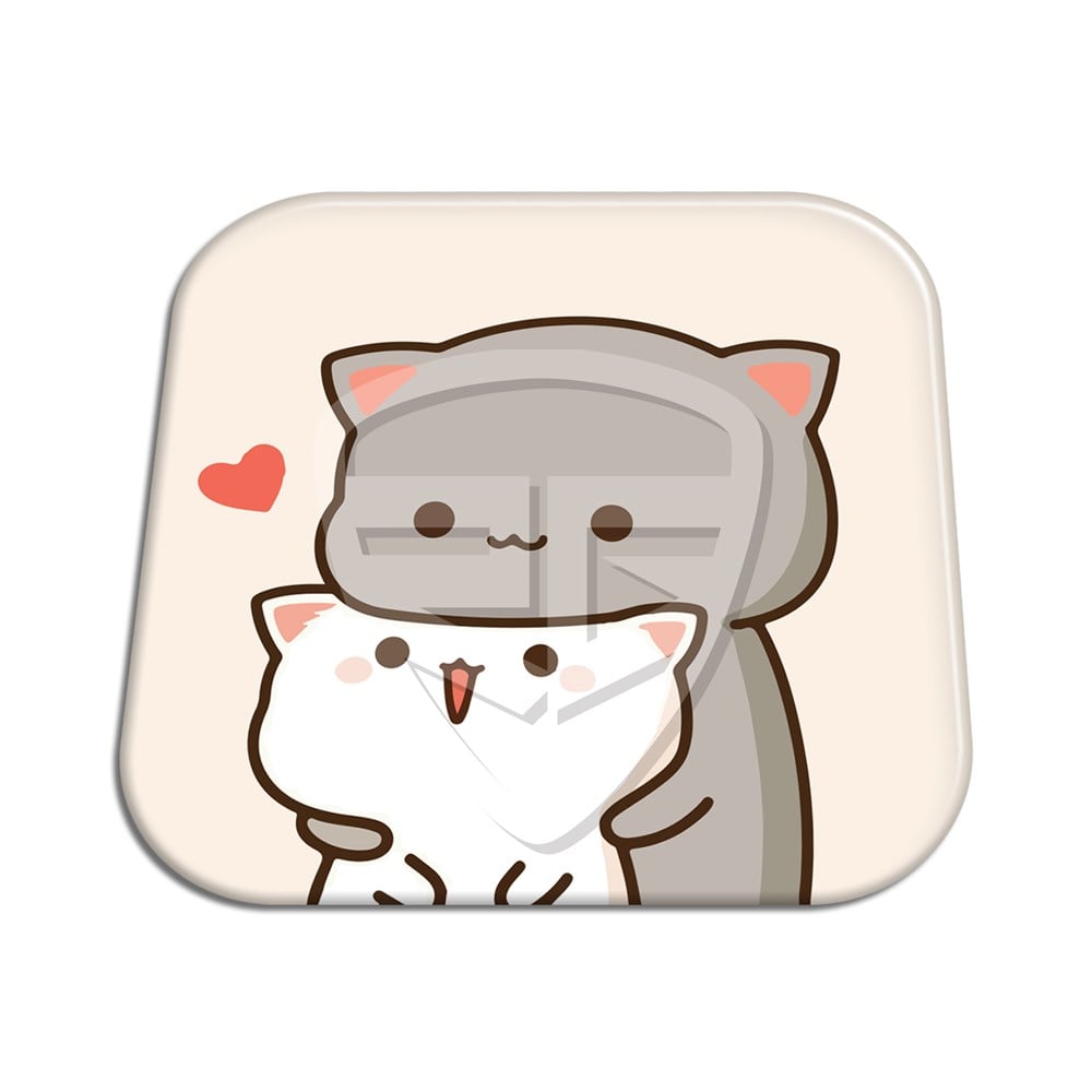 Sevimli Kedi Bardak Altlığı 3D Sticker 