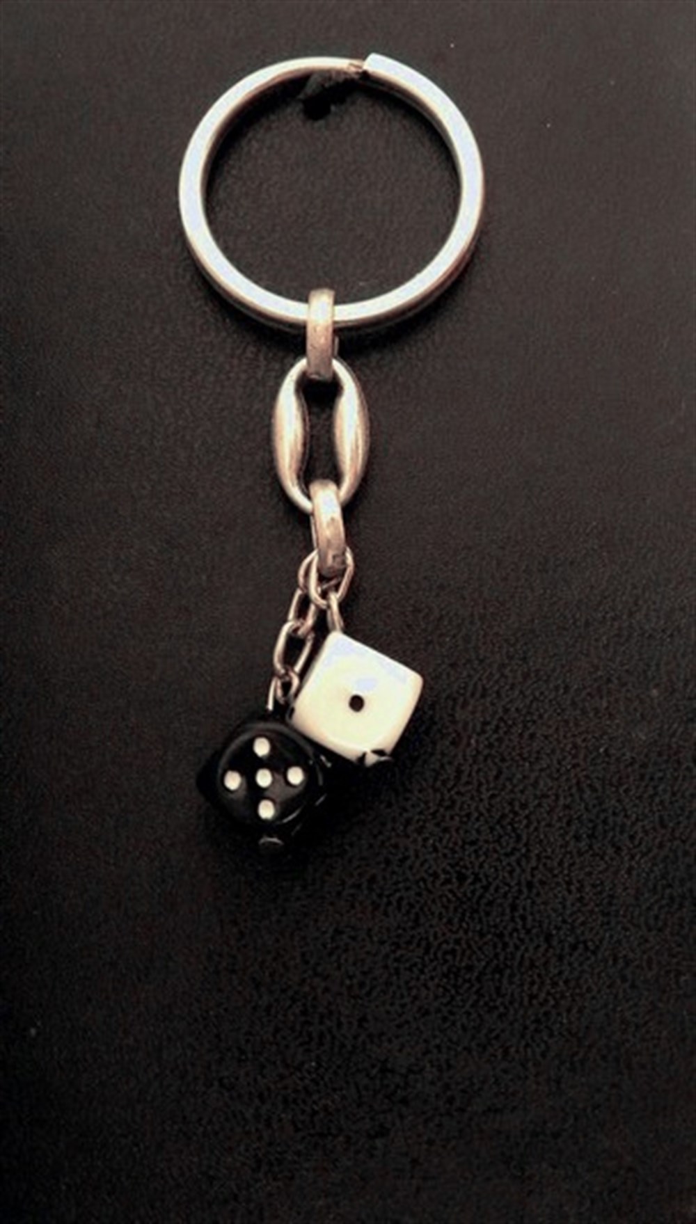 Siyah Beyaz Çift Zar Anahtarlık