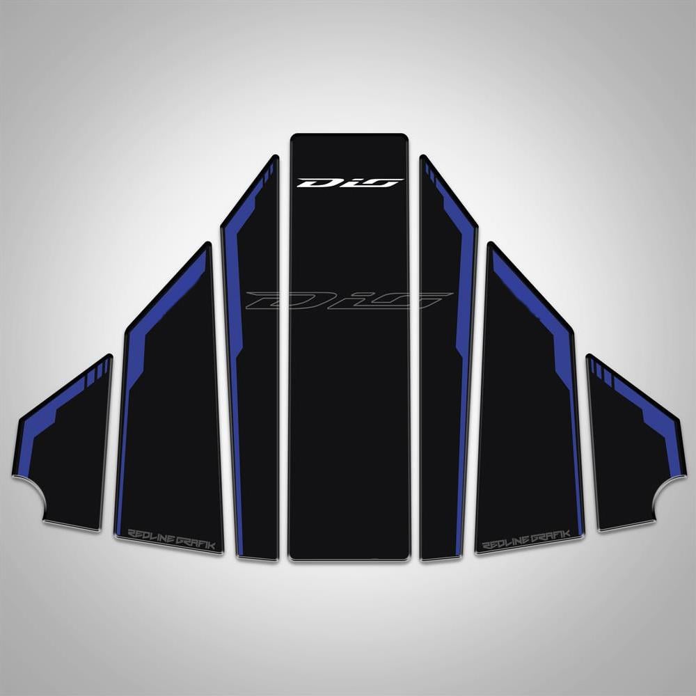 Siyah Mavi Dio Tank Pad Motorsiklet Koruma