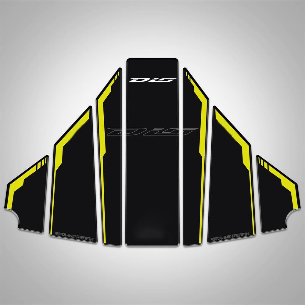 Siyah Sarı Dio Tank Pad Motorsiklet Koruma