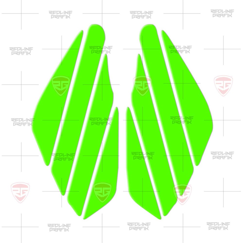 Stripe Green Depo Yan Pad Universal  Yeşil Yan Pad Sticker Redline Grafk