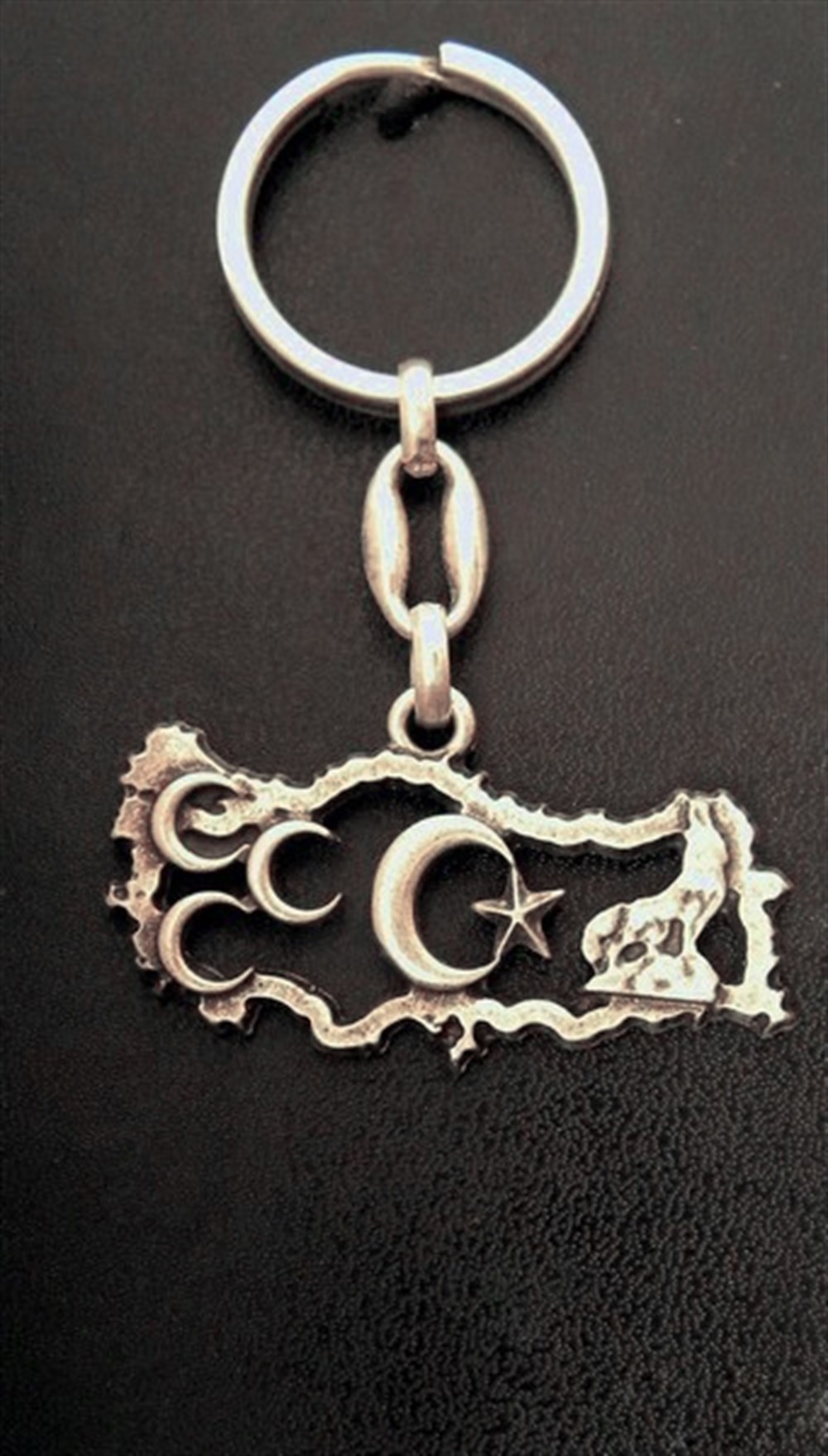 Üç Hilal Ay Yıldız Bozkurt Türkiye Haritası Anahtarlık