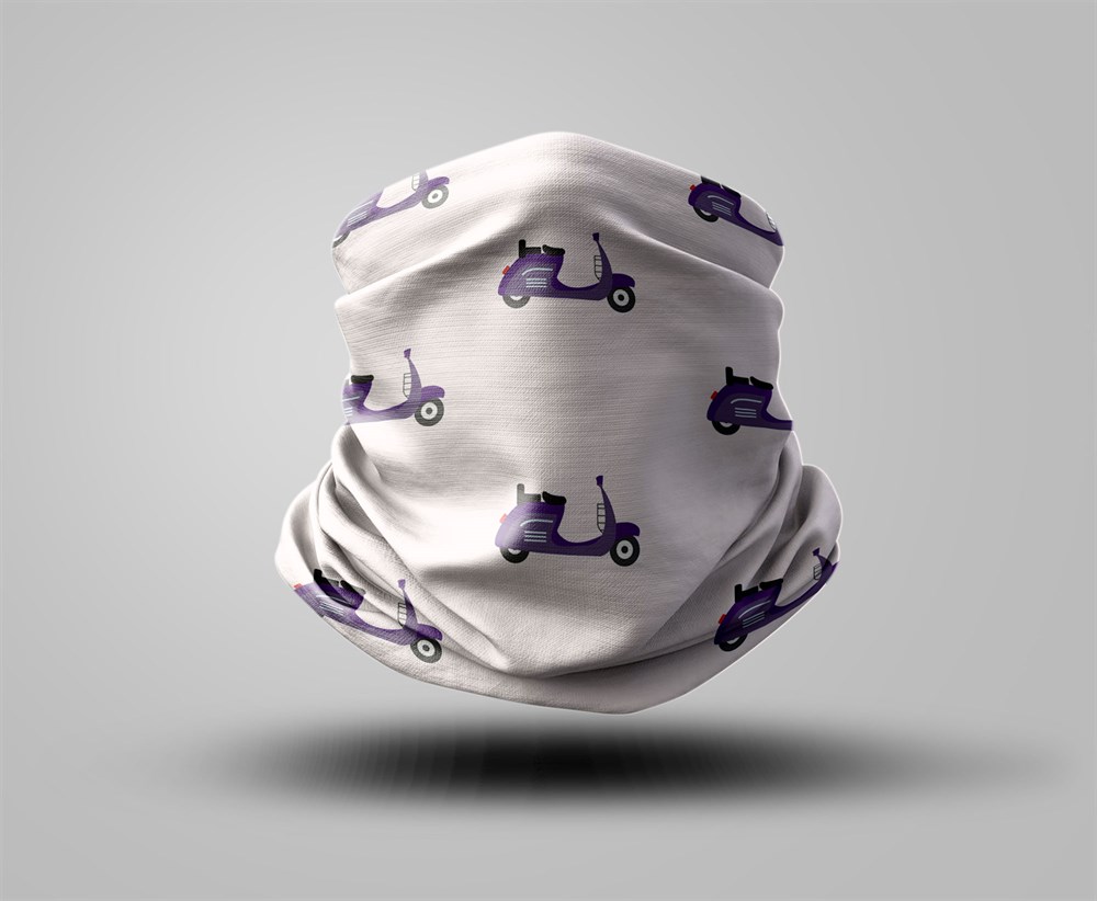 Vespa Motosiklet Desenli Bandana