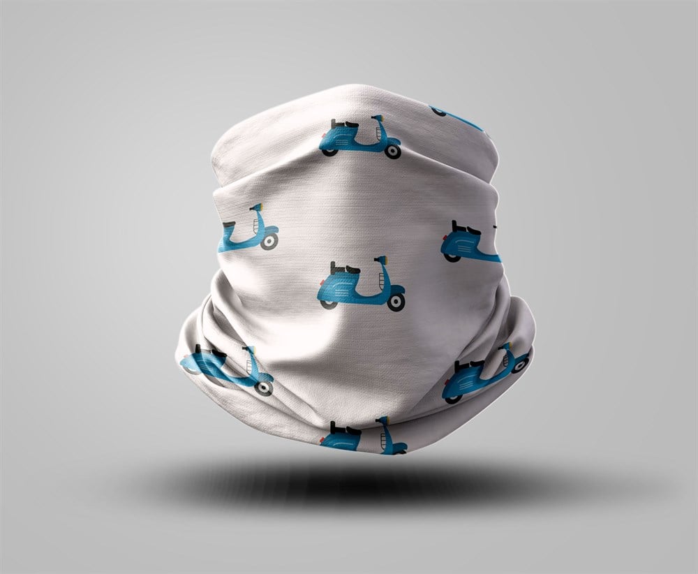 Vespa Motosiklet Desenli Bandana
