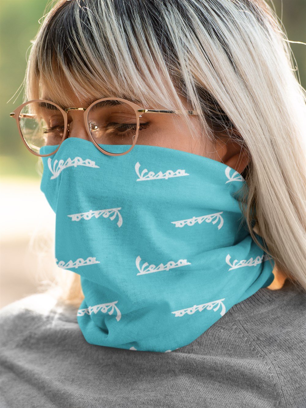 Vespa Turkuaz Renkli Bandana