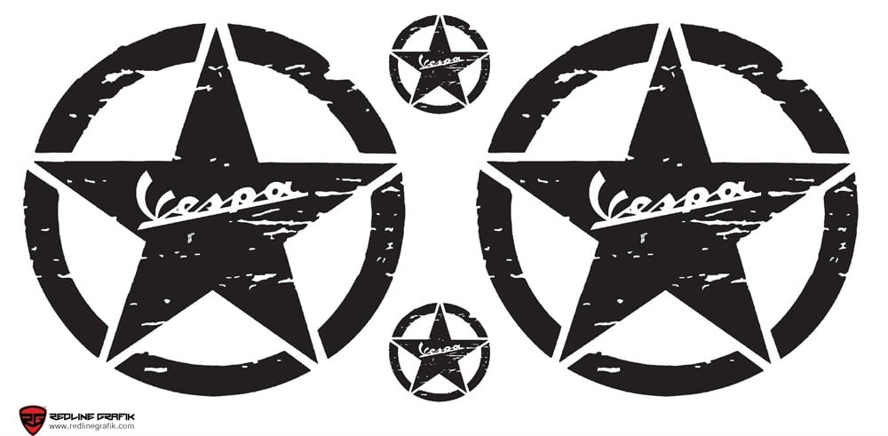 Vespa Yan Sticker Seti