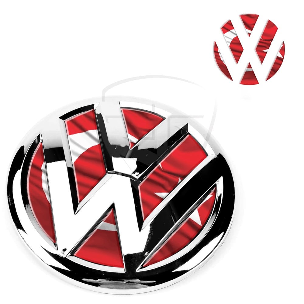 Volkswagen Logo TÜRK Bayrağı 3D İç Sticker 