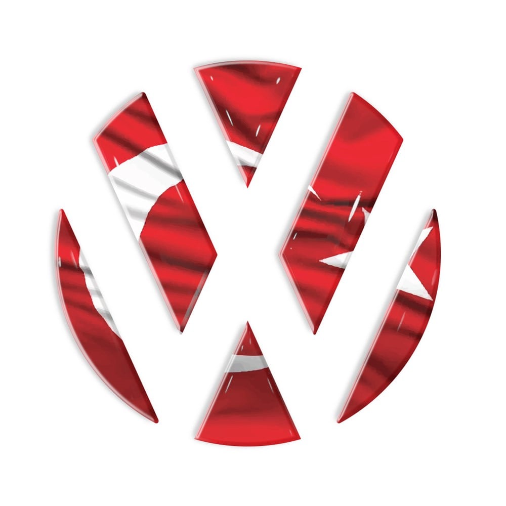 Volkswagen Logo TÜRK Bayrağı 3D İç Sticker 