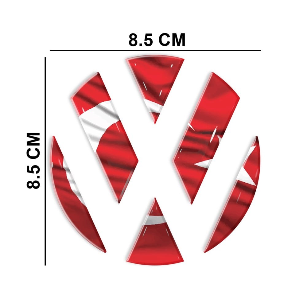 Volkswagen Logo TÜRK Bayrağı 3D İç Sticker 