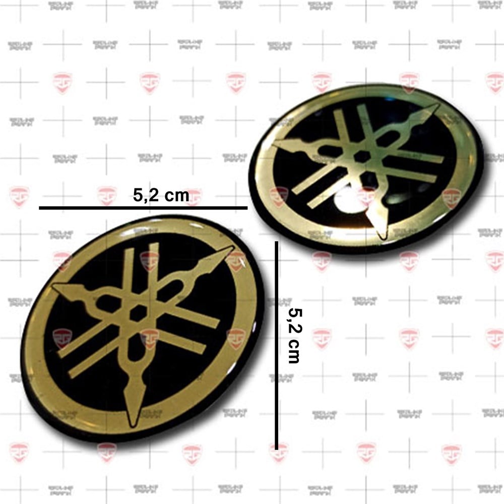 Yamaha 2'li 3D Altın Damla Sticker 