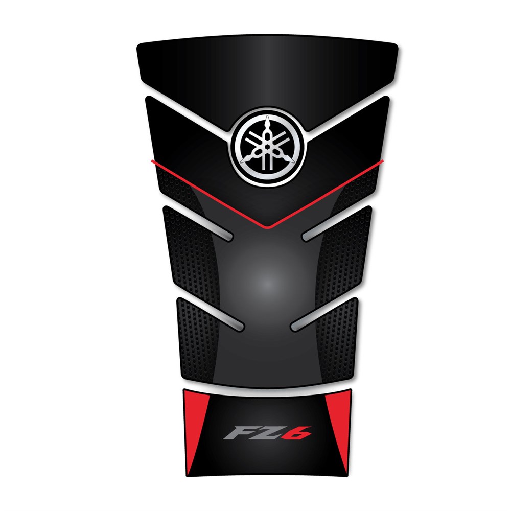 Yamaha Fz6 Black-Red Tank Pad
