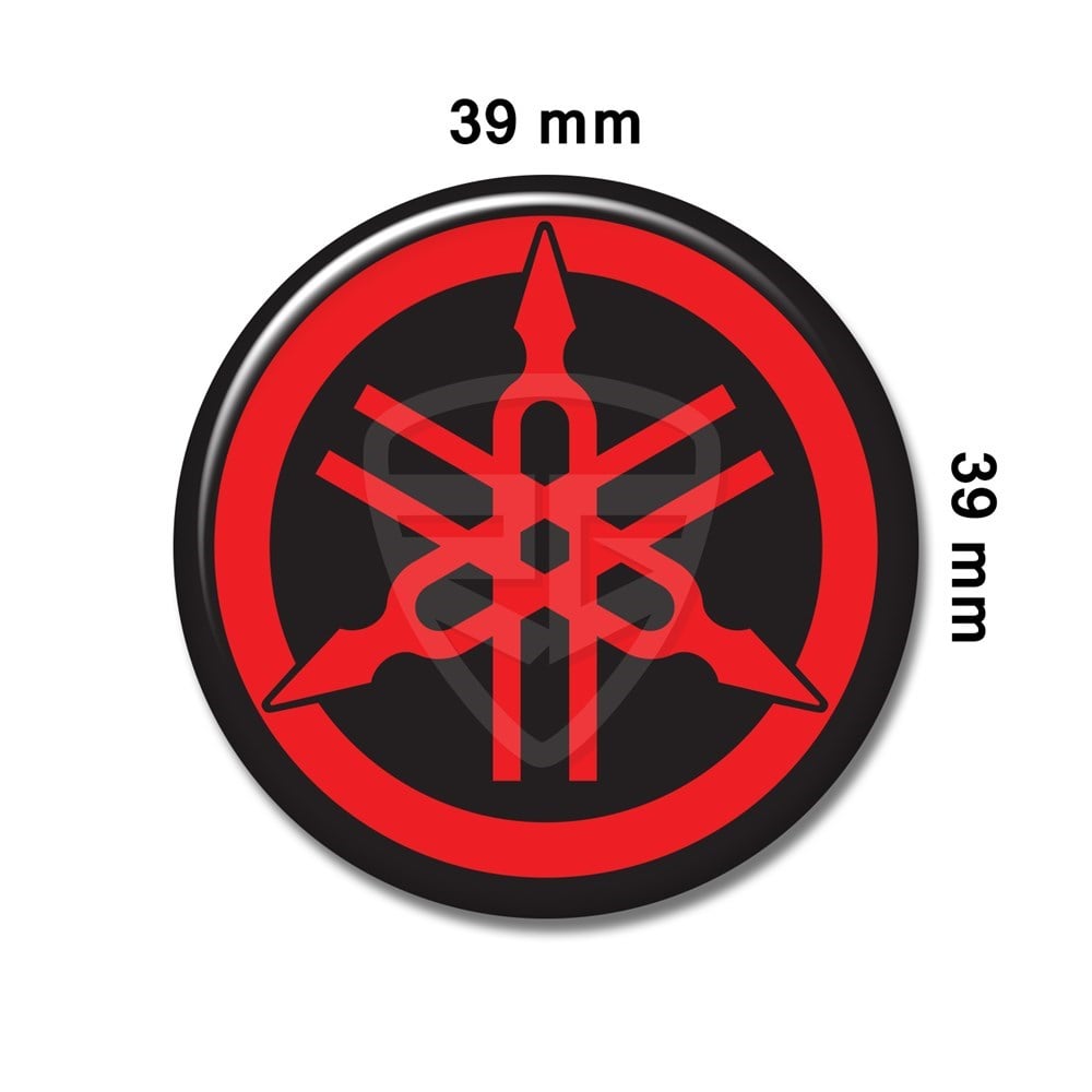 Yamaha Logo 8'li Koruma Takozu 3D Sticker Etiket Siyah Kırmızı
