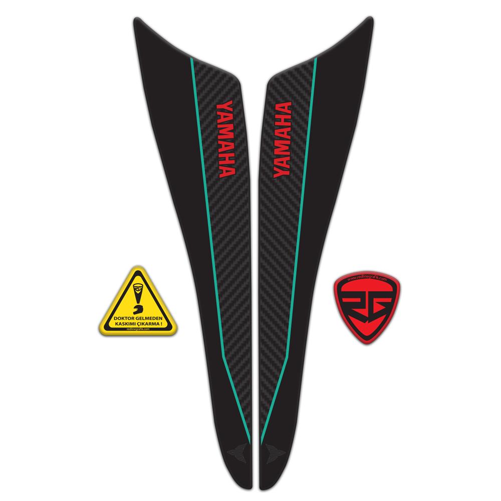 Yamaha MT-07 2021-2023 Uyumlu Kuyruk Koruma Pad Sticker Cyan Red Edition