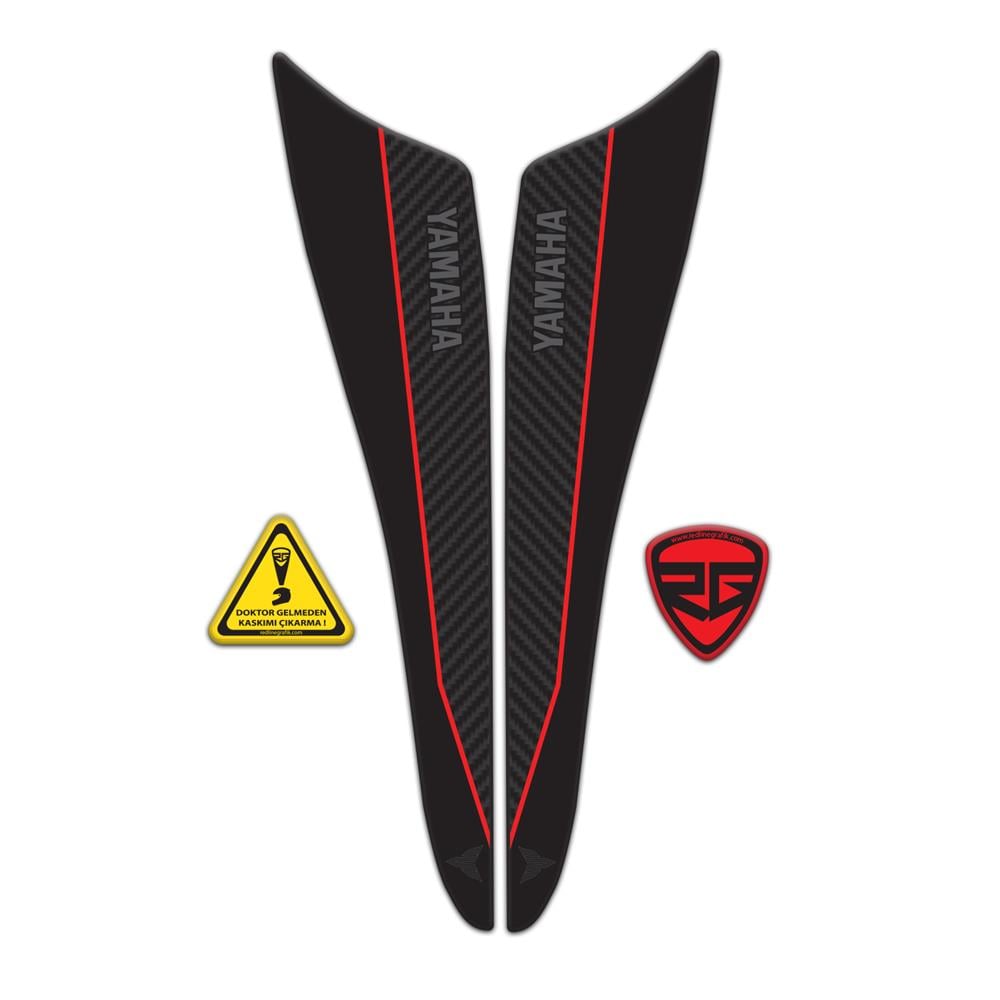 Yamaha MT-07 2021-2023 Uyumlu Kuyruk Koruma Pad Sticker Kırmızı Siyah