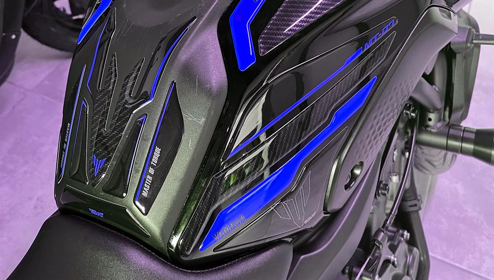 Yamaha MT-07 2021-2023 Uyumlu Tank Pad Seti Mavi Siyah