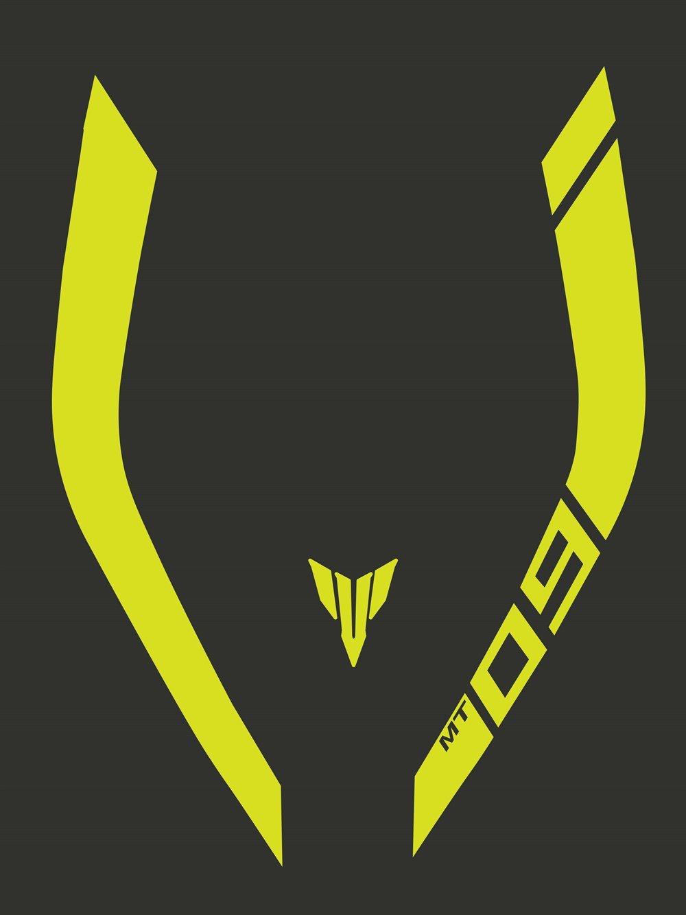 Yamaha MT 09 Depo Üstü Grenaj Sticker ve Yamaha Logo