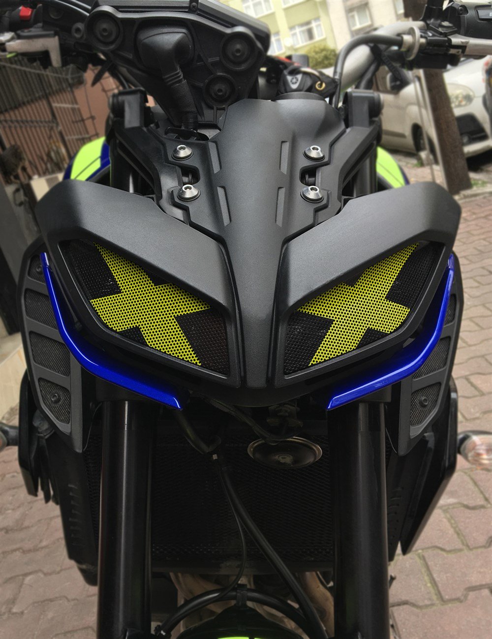 Yamaha Mt 09 - Far Sticker - Neon Sarı X Model 2017-2019