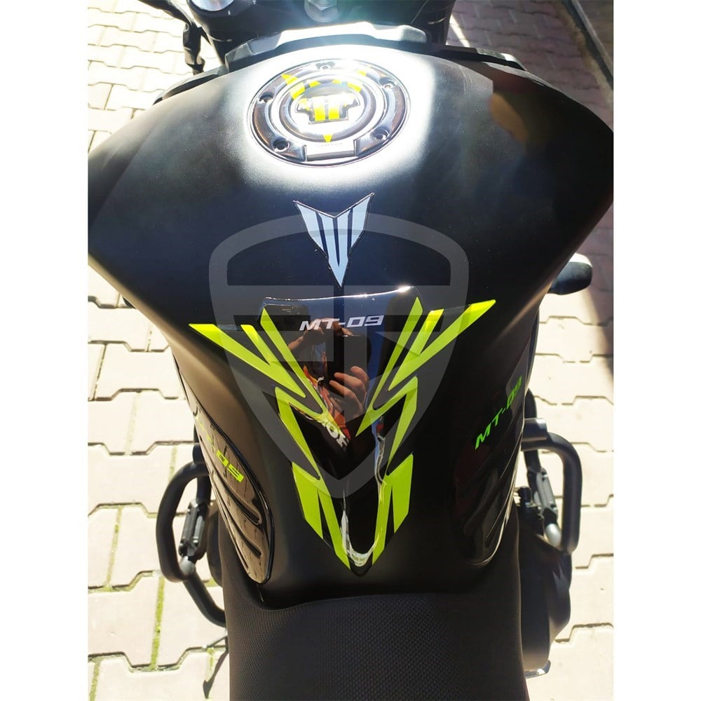 Yamaha MT 09 Tank Pad Depo Kapak Pad Yan Pad Komple Set Sarı Siyah