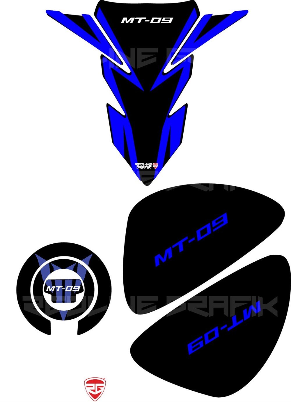 Yamaha MT-09 Tank Pad Seti Mavi