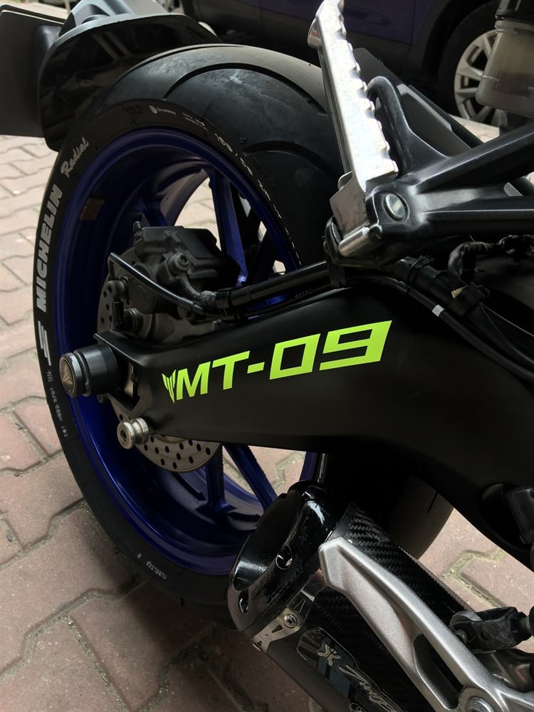 Yamaha MT 09 Yan Maşa Ön Çamurluk Sticker Set Neon Sarı