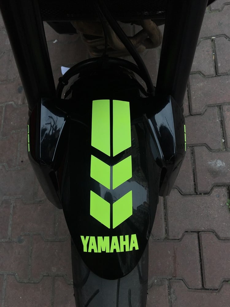 Yamaha MT 09 Yan Maşa Ön Çamurluk Sticker Set Neon Sarı