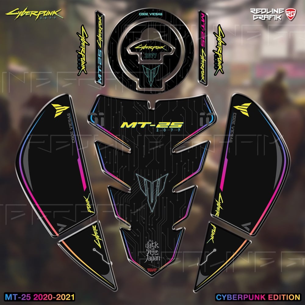 YAMAHA MT 25 2020-2021 CYBERPUNK EDİTİON 3'lü STICKER SET