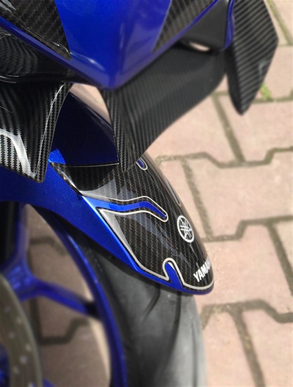 Yamaha R 25 Karbon desen Çamurluk Pad Set