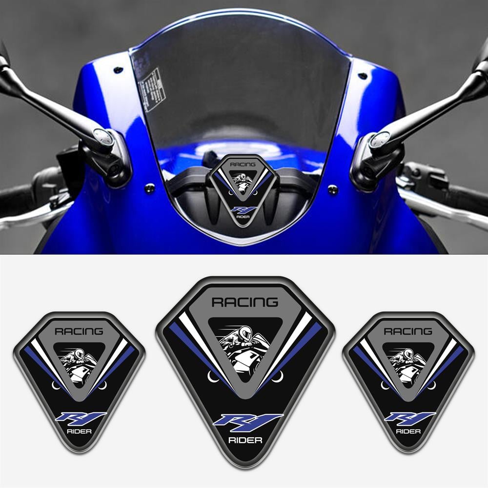 Yamaha R1 Üçlü Siyah Mavi 3D sticker 
