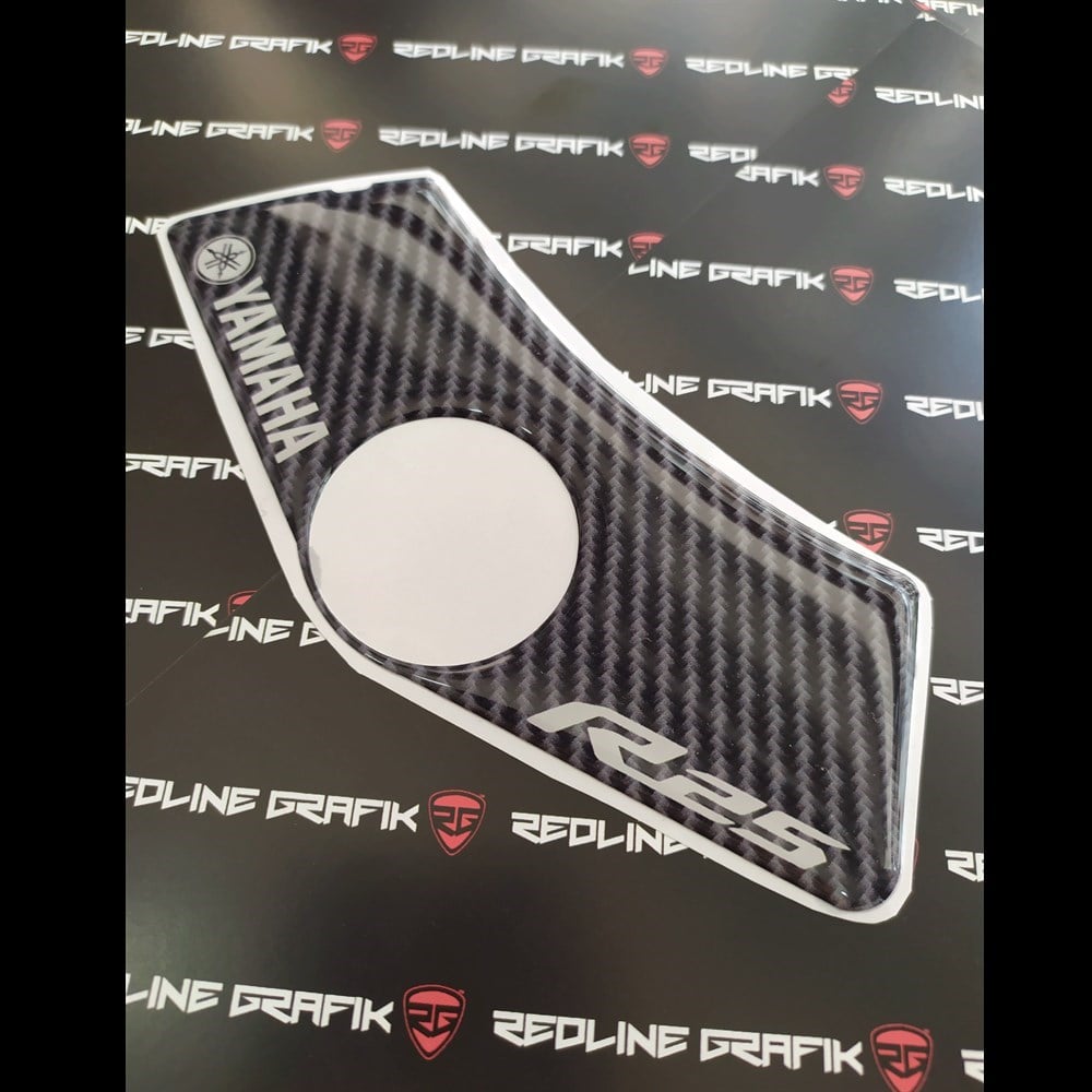 Yamaha R25 Beyaz Yazılı Karbon Mesnet Pad Gidon Pad