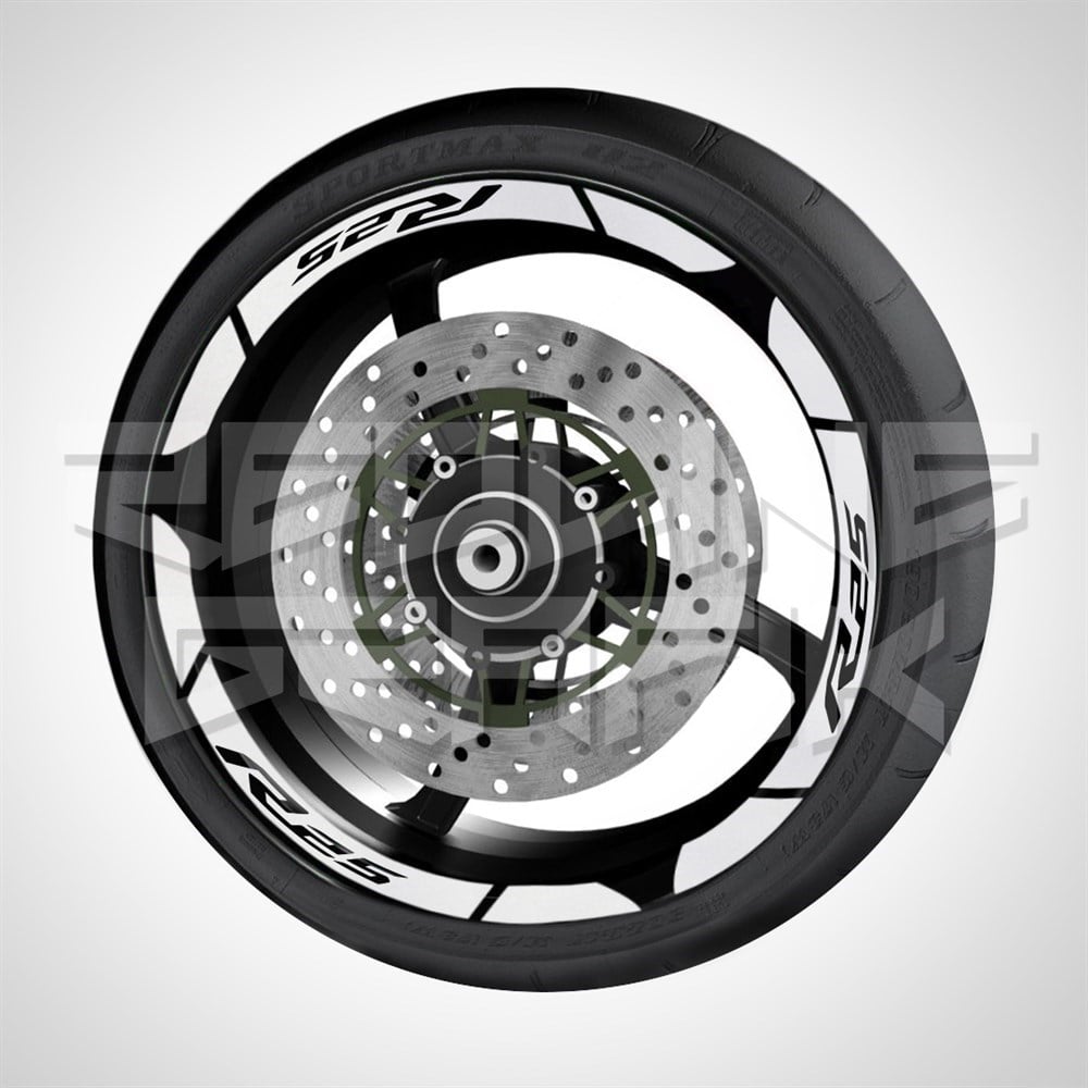 YAMAHA R25 FOSFORLU REFLEKTİF JANT ŞERİDİ GÜMÜŞ BEYAZ