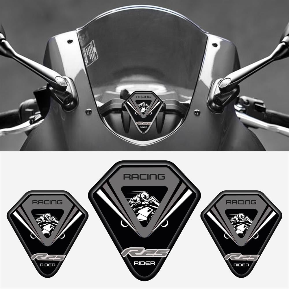 Yamaha R25 Üçlü Siyah Gri 3D sticker 