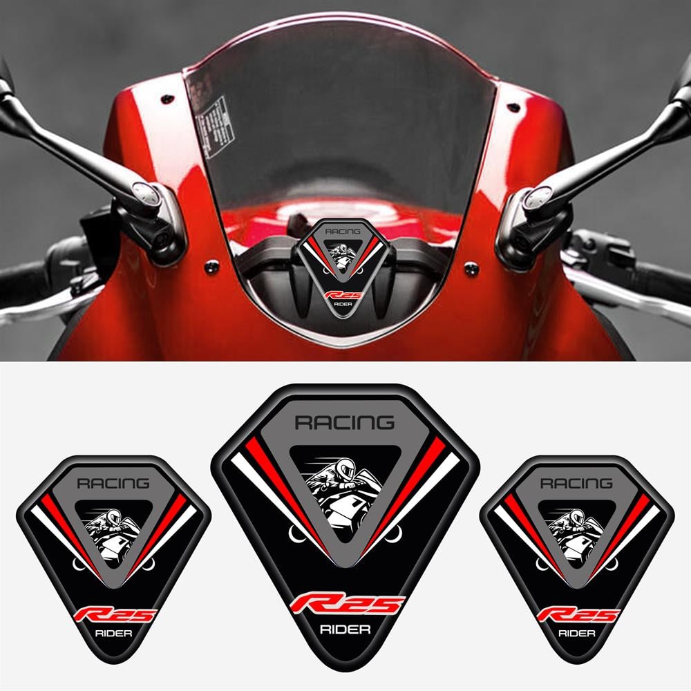 Yamaha R25 Üçlü Siyah Kırmızı 3D sticker 