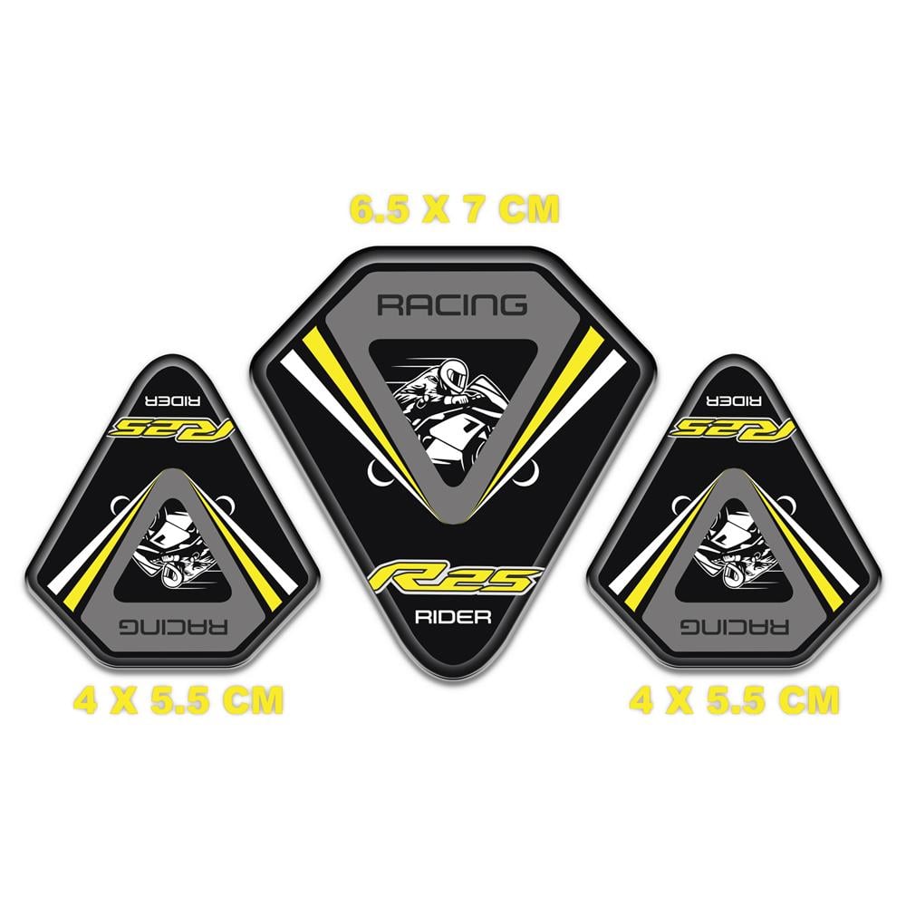 Yamaha R25 Üçlü Siyah Sarı 3D sticker 