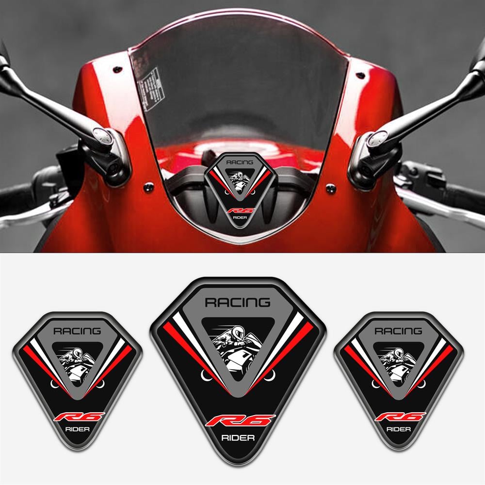 Yamaha R6 Üçlü Siyah Kırmızı 3D sticker 