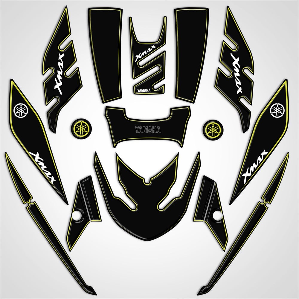 Yamaha Xmax 2014-2017 Full Body kit Sticker Pad Siyah Sarı