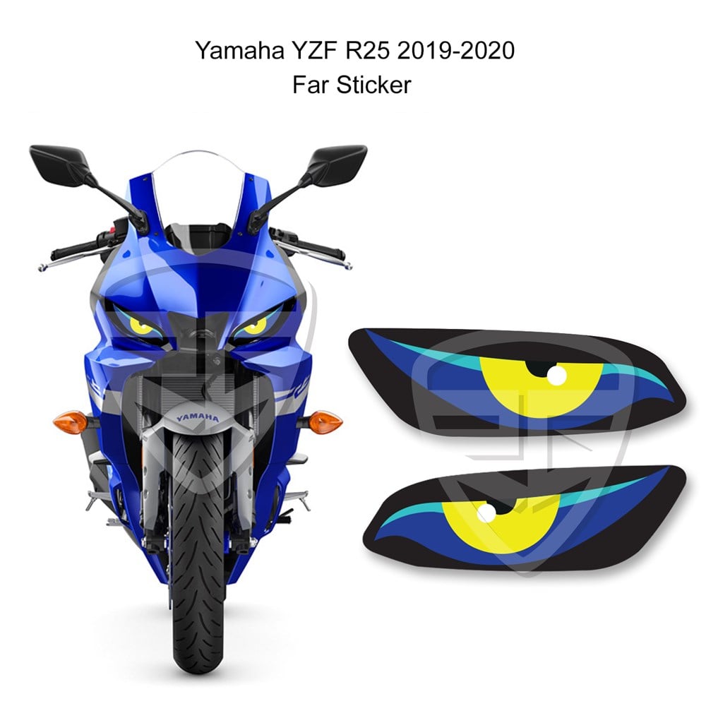 Yamaha YZF R25 2019-2020 Kızgın Göz Far Sticker Far Gözü Far Filesi