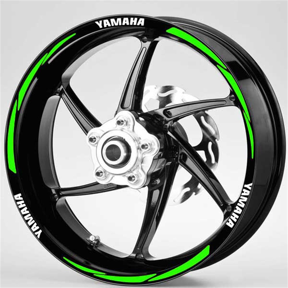 Yeşil Beyaz Yamaha Yazılı 3 Parçalı Reflektif Jant Şeridi Yamaha