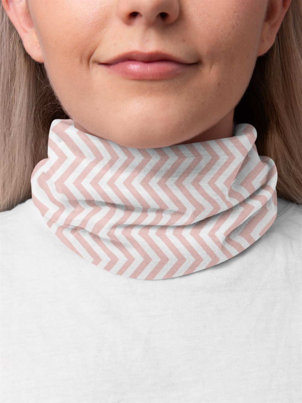 Zikzak Desen Kadın Bandana Saç Bandı Toka Boyunluk