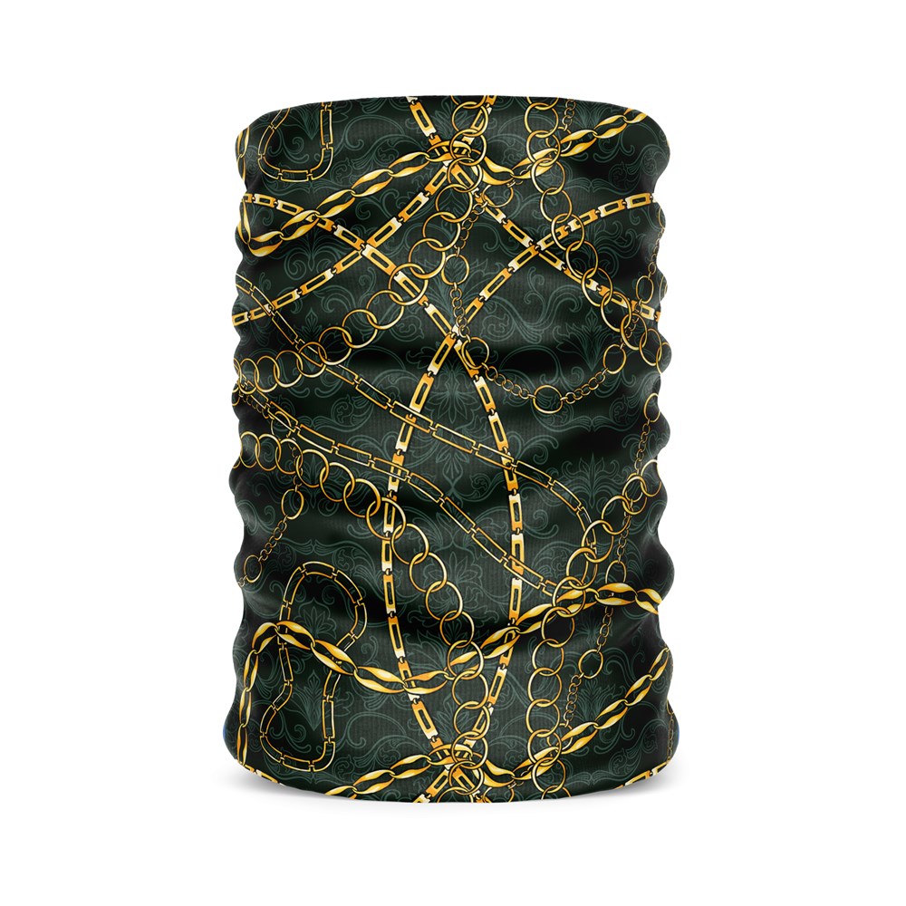 Zincir Desenli Kadın Bandana Saç Bandı Toka Boyunluk