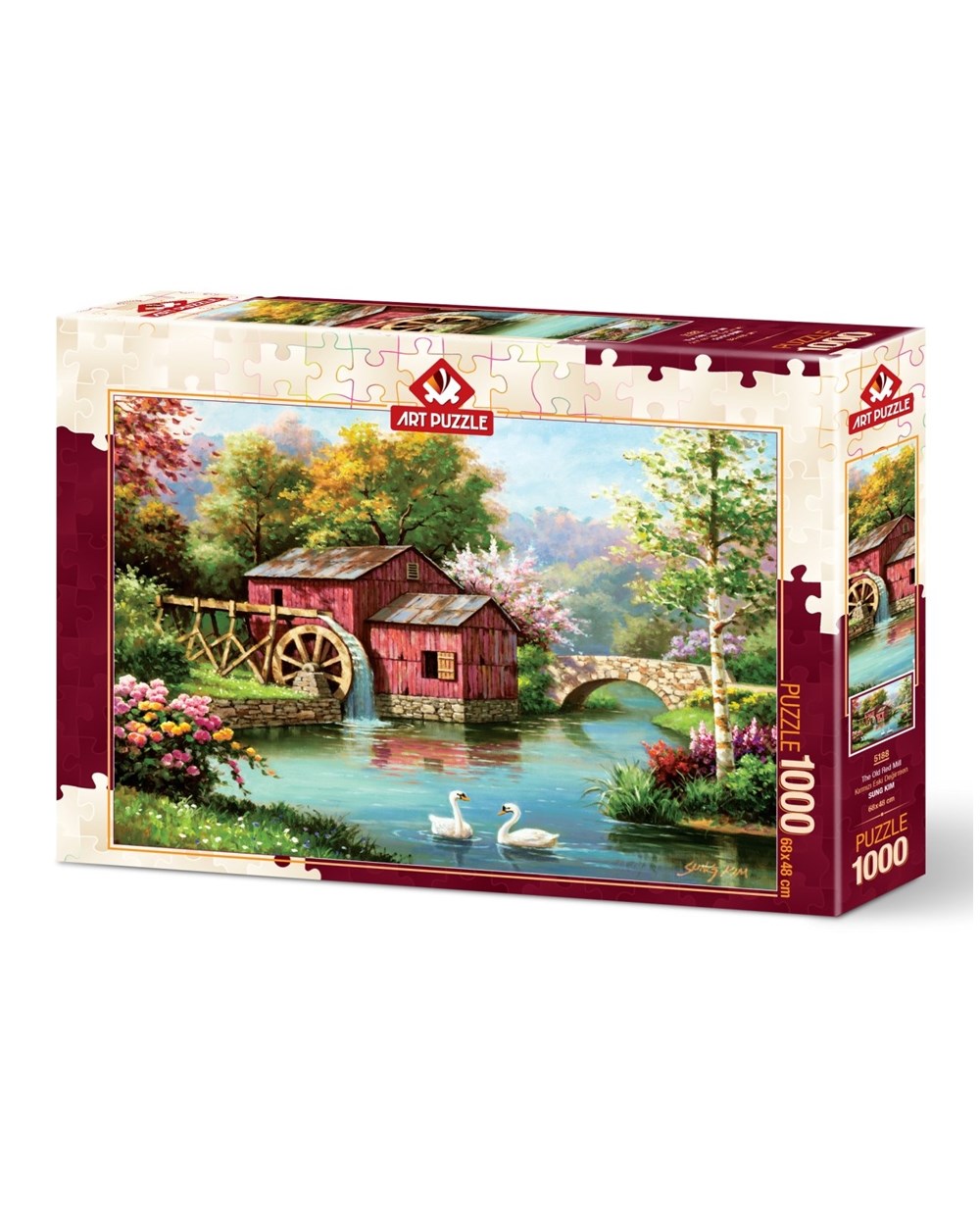 1000 Parça Puzzle, ART PUZZLE, Art Puzzle Kırmızı Eski Değirmen 1000 Parça Puzzle 5188