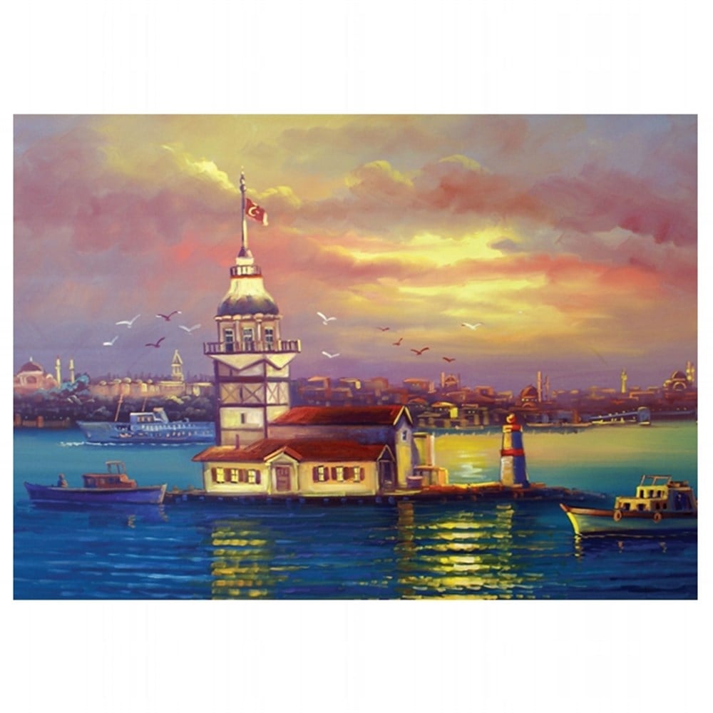 1000 Parça Puzzle, Merkez Oyuncak, Doğuş 1000 Parça Puzzle İstanbul Kız Kulesi 011