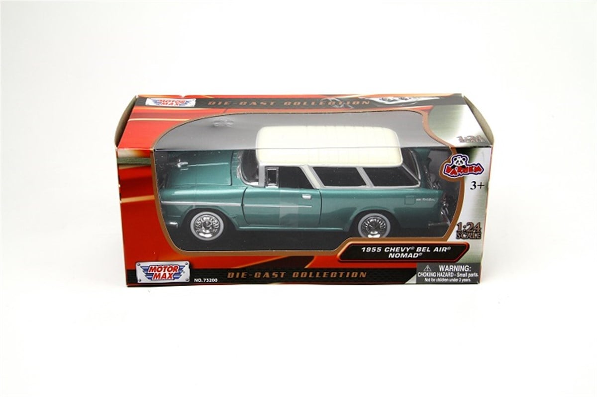 1955 Chevy Bel Air Nomad 1:24 Koleksiyon Model Araba Yeşil Motor Max 