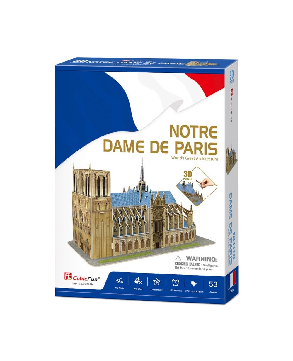 3D Puzzle Modelleri, CUBIC FUN, Cubic Fun 3D Puzzle Notre Dame De Paris 27.2x14.2x18 C242h