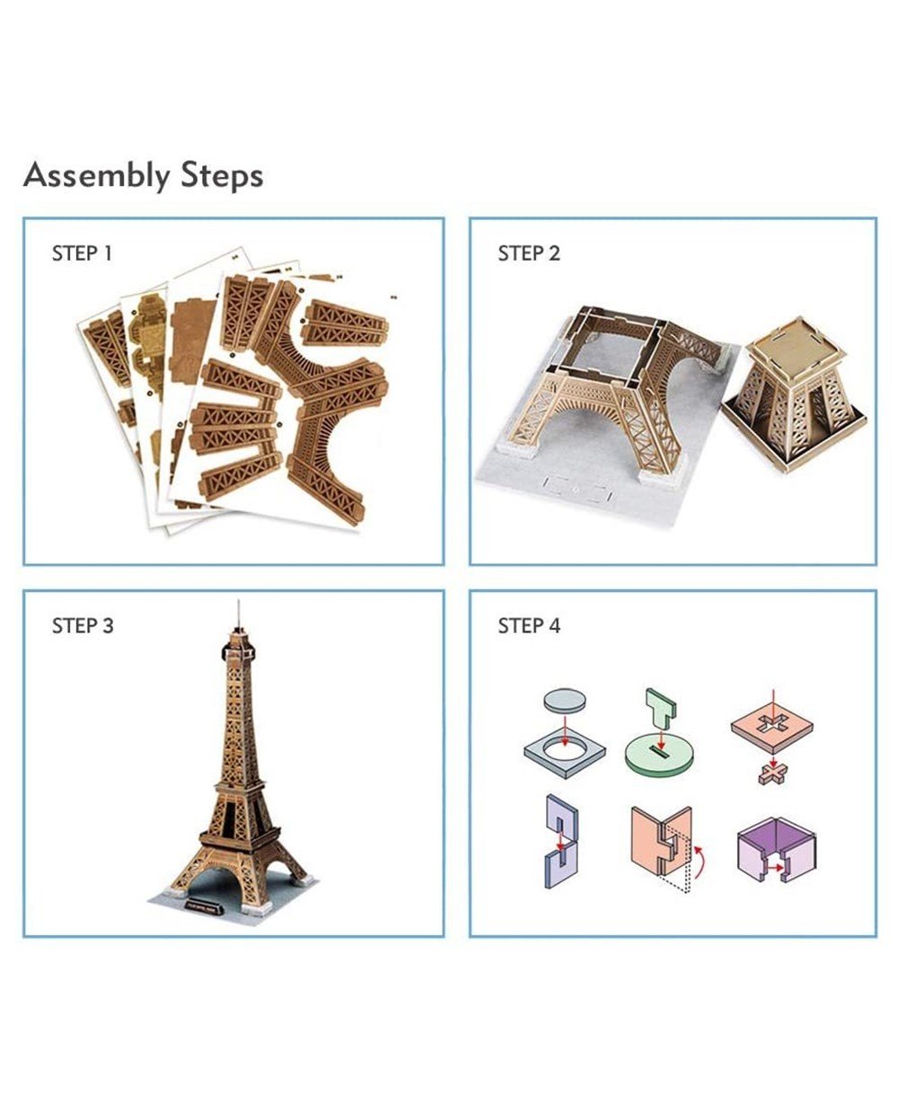 3D Puzzle Modelleri, CUBIC FUN, Cubic Fun 3D Puzzle 39 Parça Eyfel Kulesi, Fransa 23x20,5x47 C044h