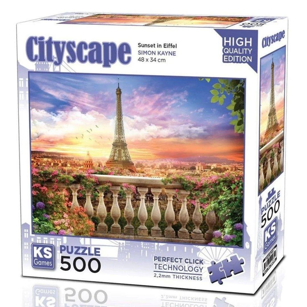 500 Parça Puzzle, KS GAMES, Sunset in Eiffel Puzzle 500 Parça 20066