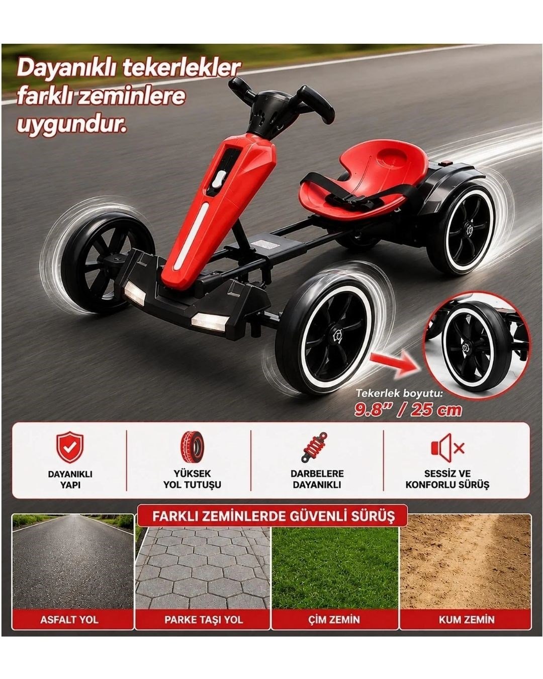 Akülü Arabalar, UJ TOYS, Uj Toys Go Kart Uzaktan Kumandalı 12 V Akülü Araba